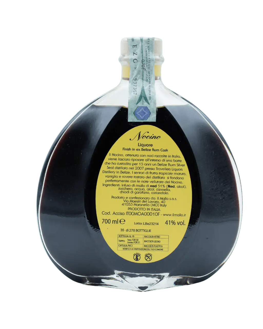 Nocino Belize Rum Cask Finish con Scatola di Legno